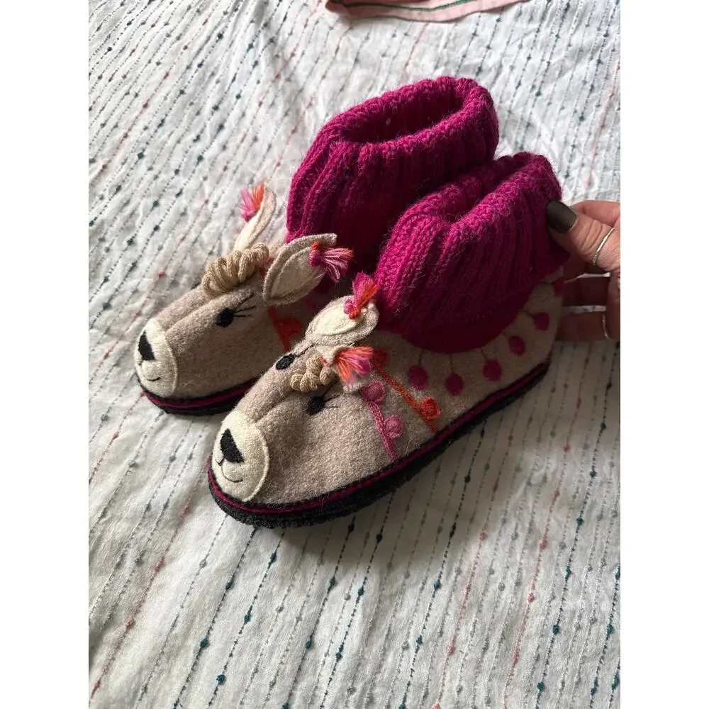 NEW Garnet Hill Kids Llama Wool Slipper Boots Size 1